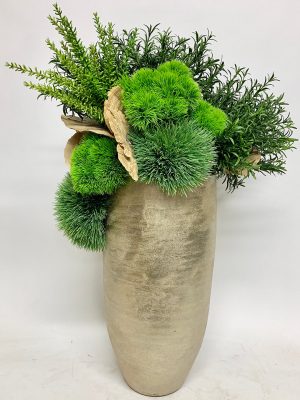 Rosemary and Sage in Tall Gold Container